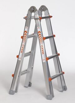 Ladders Telescoopladder vouwladder - 4x4 treden - Werkhoogte 4.20m