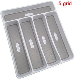 Lade Keuken Lade Organizer Lepel Bestek Doos Draagbare Opslag Houder Rack K9Store 5 rooster