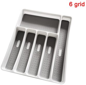 Lade Keuken Lade Organizer Lepel Bestek Doos Draagbare Opslag Houder Rack K9Store 6 rooster