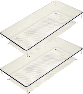 Lade organizer Skuff - 2x - transparant - kunststof - 15 x 23 x 5 cm - modulair - ladeverdeler