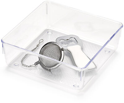 Lade organizer Skuff - transparant - kunststof - 15 x 15 x 5 cm - modulair - ladeverdeler