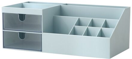 Lade Plastic Opbergdoos Bins Organisator Bureau Make-Up Cosmetische Case School Briefpapier Gereedschap blauw