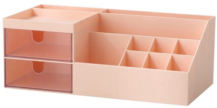 Lade Plastic Opbergdoos Bins Organisator Bureau Make-Up Cosmetische Case School Briefpapier Gereedschap roze