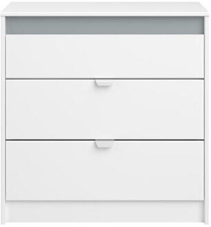 Ladekast Bobby - 80x78,5x40,5 Cm - Spaanplaat - Wit - 78.4x80x40.5 Cm