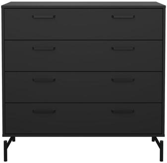 Ladekast Canada - Mat - 96x99x40 Cm - Spaanplaat - Zwart - 98.7x95.8x39.8 Cm