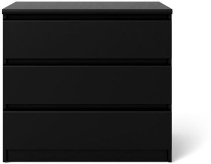 Ladekast Naia - 3 Lades - Mat - 70,1x76,8x50 Cm - Spaanplaat - Zwart