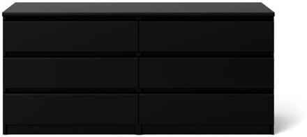 Ladekast Naia - 6 Lades - Mat - Spaanplaat - Zwart - 50x153.6x70.1 Cm
