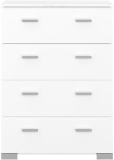 Ladekast Timo 4 Lades - 106,3x76,5x39,8 Cm - Spaanplaat - Wit - 39.8x76.5x106.3 Cm
