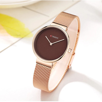 Ladies Dress Mesh Bracelet Watches with Stainless Steel CURREN Simple Fashion Quartz Wristwatch Women Clock Female Montre femme
