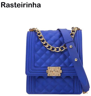 Ladies Fashion Rainbow Color Vertical Chain Handbags Jelly Bag Women's Clear Transparent Crossbody Bag Jelly Candy Bag 2020 Sac