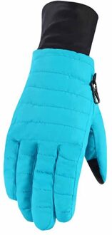 Ladies Outdoor Ski Gloves Winter Warm and Cold Waterproof Thickened Sports Snowboard Gloves Waterproof Winter Warm Gloves lucht blauw