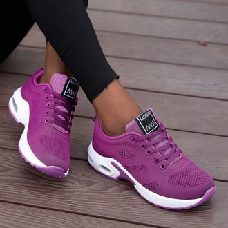 Ladies Trainers Casual Mesh Sneakers Pink Women Flat Shoes Lightweight Soft Sneakers Breathable Footwear Basket Shoes Plus Size0