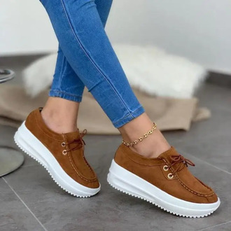 ladies vulcanized shoes new fashion solid platform women shoes lace-up party sneakers plus size casual shoes female sneakers