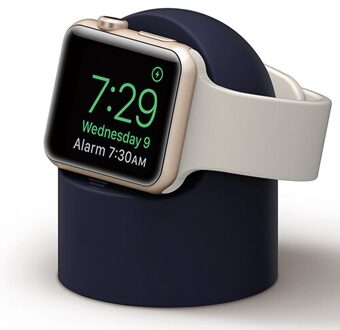 Lading Voor Apple Watch Stand Iwatch 42Mm 38Mm 44Mm 40Mm Horloge Accessoires Voor Apple Watch 6 5 4 3 2 Se Station Houder donker blauw