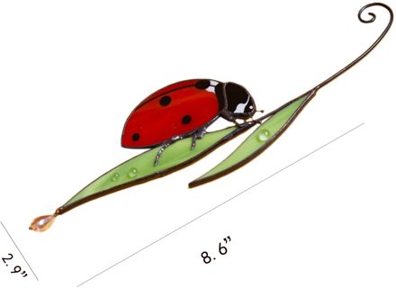 Lady Bug Suncatcher Stained Glass Window Opknoping Teken Indoor Outdoor Feng Shui Zon Catcher Rainbow Maker Raamdecoratie