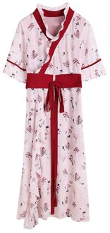 Lady Casual Rode Hanfu Jurk Mode Traditionele Chinese Kostuums Fairy Cosplay Retro Bloemen Folk Dance Vrouw Kleren