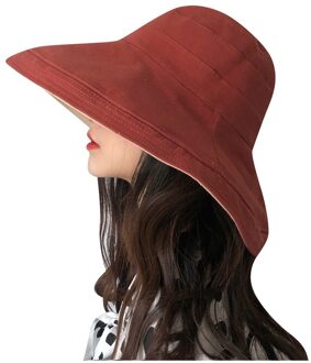 Lady Formele Hoed Zomer Opvouwbare Casual Caps Vrouwen Dubbelzijdig Elegante Strand Hoeden Шляпа Женская Летняя # Guahao rood