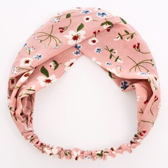 Lady Geknoopt Hoofdband Bohe Stijl Bloem Haaraccessoires Voor Vrouwen Meisjes Tulband Elastische Haarband Head Wrap Bloem Headwrap Roze