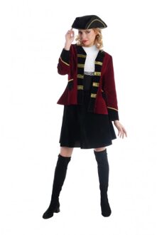 Lady Mary Piraten outfit Dames Premium Multikleur - Print