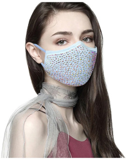 Lady Rhinestone Masquerade Face Jewelry Halloween Party Accessories Dance Nightclub Ornaments Head Chain Sexy Veils