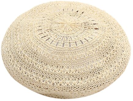 Lady Vrouwen Beret Beanie Klassieke Stijl Hollow Baret Hoed Britse Stijl Winter Zachte Effen Kleur Baret Hoeden Beige