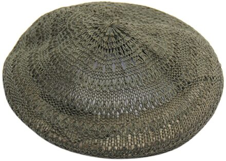 Lady Vrouwen Beret Beanie Klassieke Stijl Hollow Baret Hoed Britse Stijl Winter Zachte Effen Kleur Baret Hoeden donker grijs