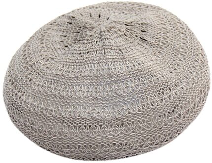 Lady Vrouwen Beret Beanie Klassieke Stijl Hollow Baret Hoed Britse Stijl Winter Zachte Effen Kleur Baret Hoeden licht grijs