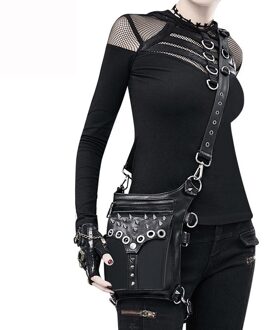 Lady Zakken Denim Waistbag Messenger Bag Punk Mujer Femme Vrouwen Wandelen Taille Tas vrouwen PU Lederen Travel beenzak Leg13