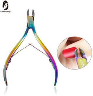 Ladymisty 1Pc Rvs Nail Cuticle Nipper Regenboog Clipper Schaar Nagel Dode Huid Remover Nail Cutter Manicure Schaar