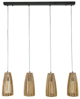 Laela hanglamp 4L hout Bruin