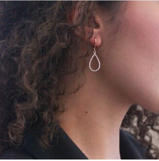Laelia Dangling Hoop Earrings - Oostenrijks kristal - maat Wit en roségoud