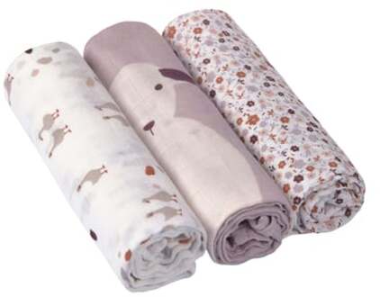 Lässig hydrofiele luier Heavenly soft swaddle doek - 3 stuks L Tiny Farmer Flowers 80 x 80 cm Multikleur