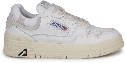 Lage leren sneakers met logo patch Autry , White , Dames - 36 Eu,41 EU
