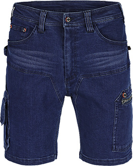 LAGO - Korte Stretch Spijker Werkbroek | Korte Werkbroeken Denim Blauw - NL:60 BE:54