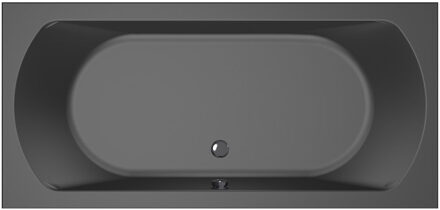 Lagoon Duobad - 190x90x53 - afvoer Midden - acryl - ebony 6929-29 Ebony (zwart mat)