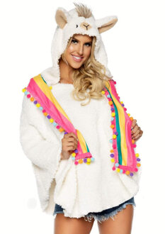 Lama Poncho Vrouw Multikleur - Print