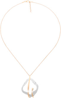 'Lamara' Dames 925 Sterling Zilveren Ketting met Hanger - Zilver/Rosé ZH-7207 Zilver en roségoud - One Size