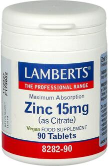 Lamberts Zink Citraat 15mg - 90 Tabletten - Mineralen