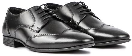 Lambretta Blair leert herenschoenen met vleugeltip in zwart - EU 44.5 / UK 10