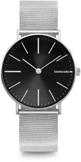 Lambretta Cesare zwart - horloge - 42 mm - mesh - zilver