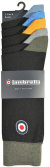 Lambretta Contrasterende herensokken (set van 5) (Zwart/Multikleurig) - EU 39 - 45
