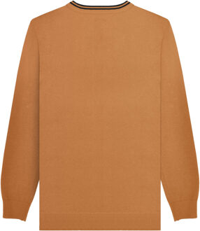 Lambretta Gebreide punttrui heren (Tabak/Navy) Mosterdgeel - 4XL