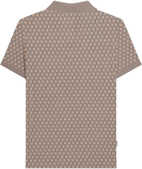 Lambretta Heren AW24 Geometrisch Poloshirt (Cinder) - maat L Lichtgrijs