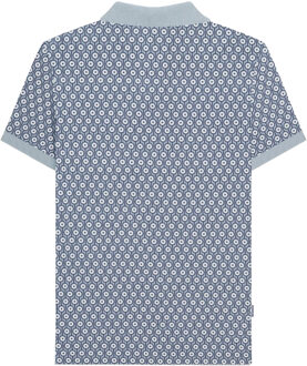 Lambretta Heren AW24 Geometrisch Poloshirt (Schemerig blauw) - M