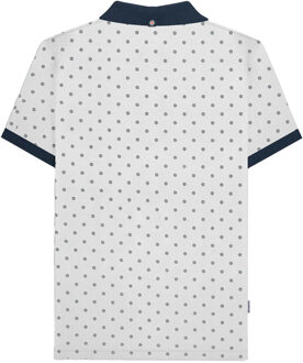 Lambretta Heren AW24 Target Polo Shirt (Wit/Marineblauw) - maat L