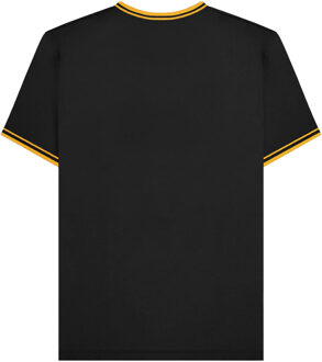 Lambretta Heren AW24 Twin Tip Pique T-Shirt (Zwart/Goud) - maat 2XL