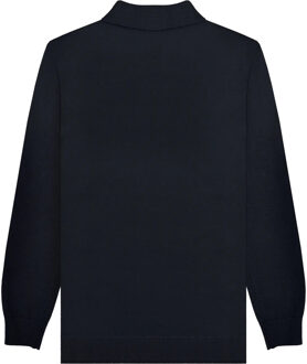 Lambretta Heren AW24 Vintage poloshirt met lange mouwen (Marine) Navy - 2XL