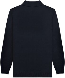 Lambretta Heren AW25 Vintage poloshirt met lange mouwen (Marine/Iron) Navy - XL