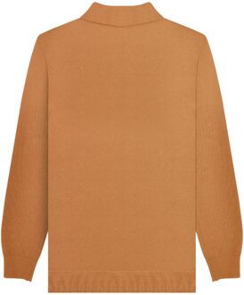 Lambretta Heren AW25 Vintage poloshirt met lange mouwen (Zwart/Stone) - maat L