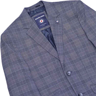 Lambretta Heren Bradley Geruite Blazer (Leisteen) Blauw